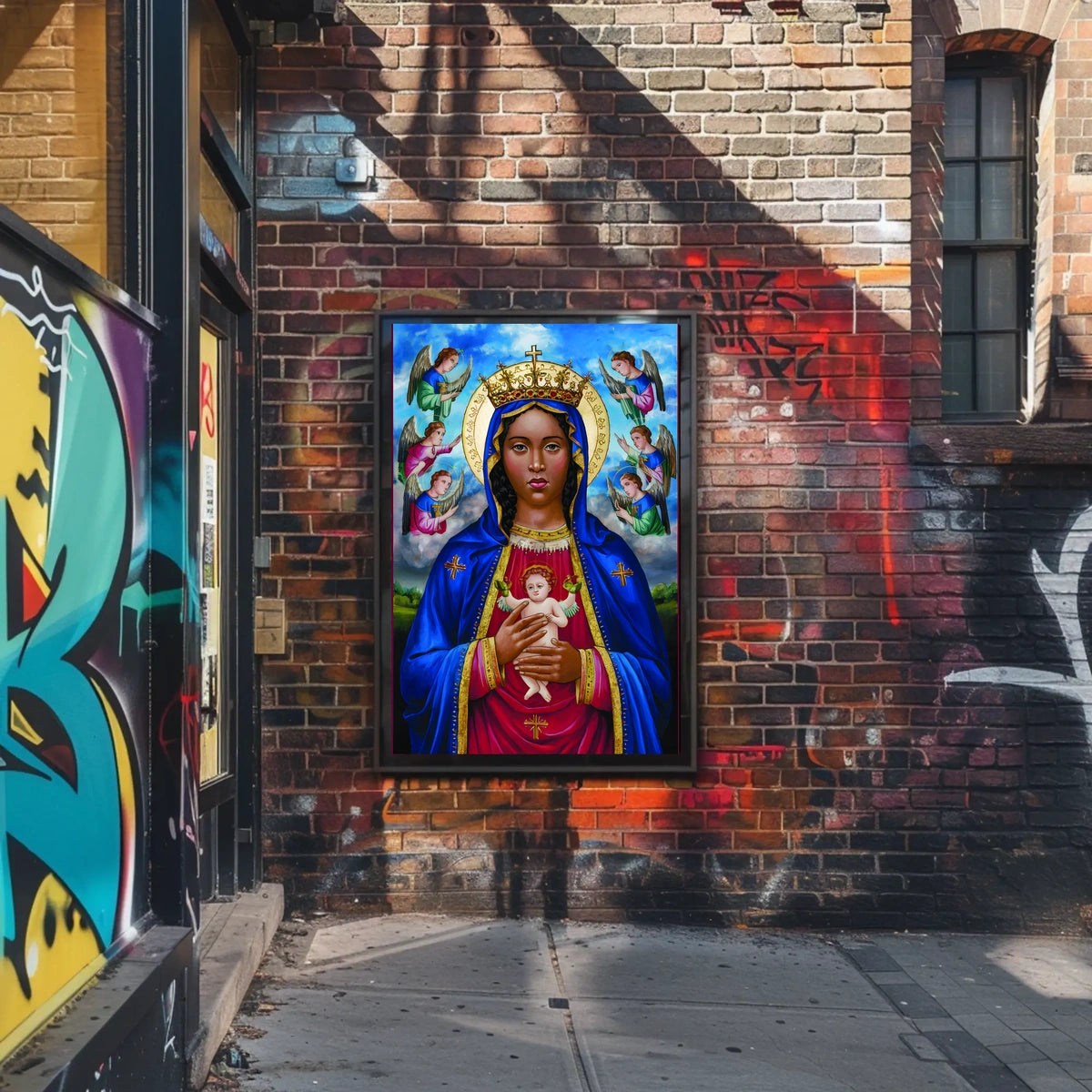 Virgin Mary Angels Poster