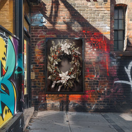 Festive Holiday Wreath Poster