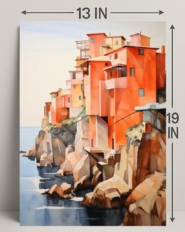 Coastal Cliffside Homes Poster