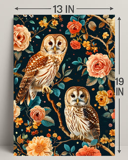 Owls And Blossoms William Morris Art Poster