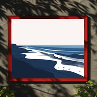Serene Coastal Abstract: Modern Beach Art Poster