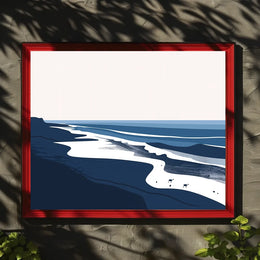 Serene Coastal Abstract: Modern Beach Art Poster
