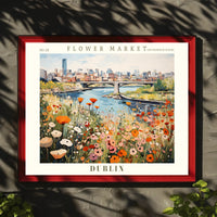 Vibrant Dublin Flower Market Impressionistic Urban or Cityscape Poster