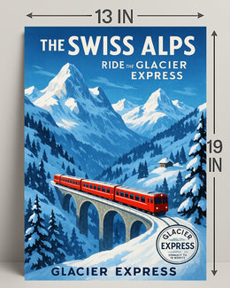 The Swiss Alps Glacier Express Adventure Poster PosterGoat