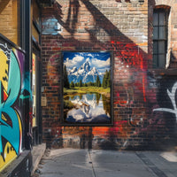 Grand Teton Travel Poster Vintage Mountain Print