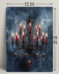 Gothic Chandelier Of Skulls Poster