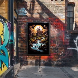 Enchanted Castle in Dreamlike Landscape Fantasy or Mythology Poster