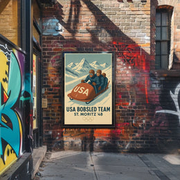 USA Bobsled Team St. Moritz 48 Poster