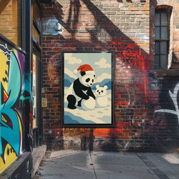 Festive Panda in Winter Wonderland Poster
