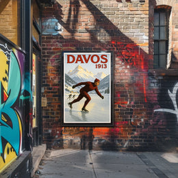 Davos 1913 Ice Skating Poster