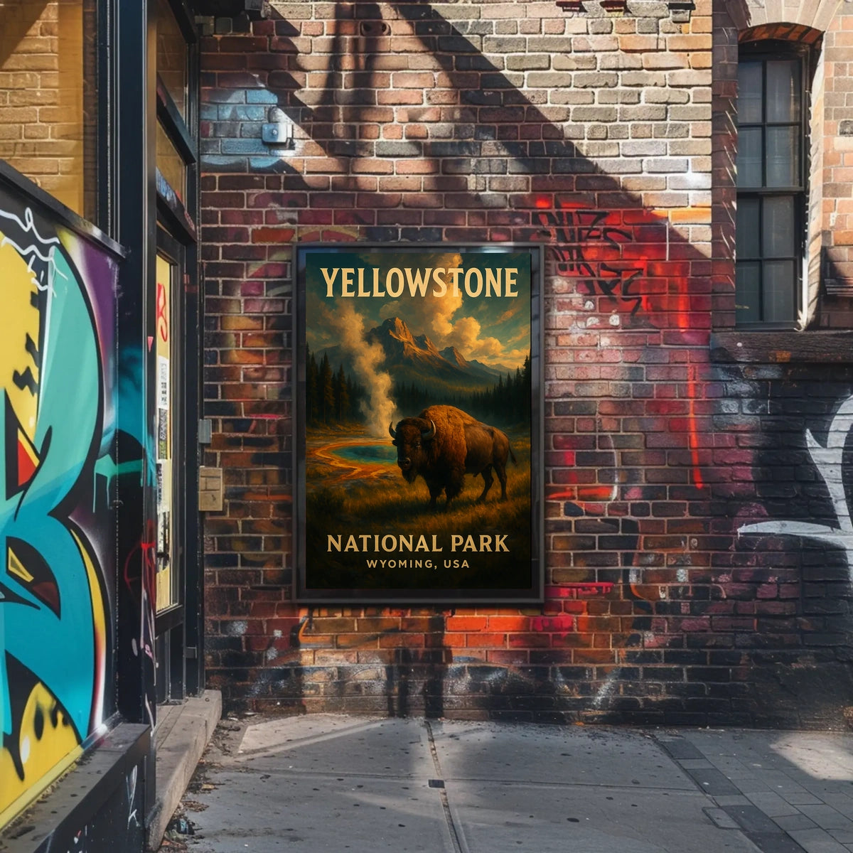Yellowstoneâ€™s Majestic Bison - National Park Poster