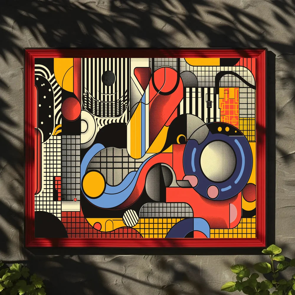 Vibrant Abstract Geometric Pop Art Poster Print