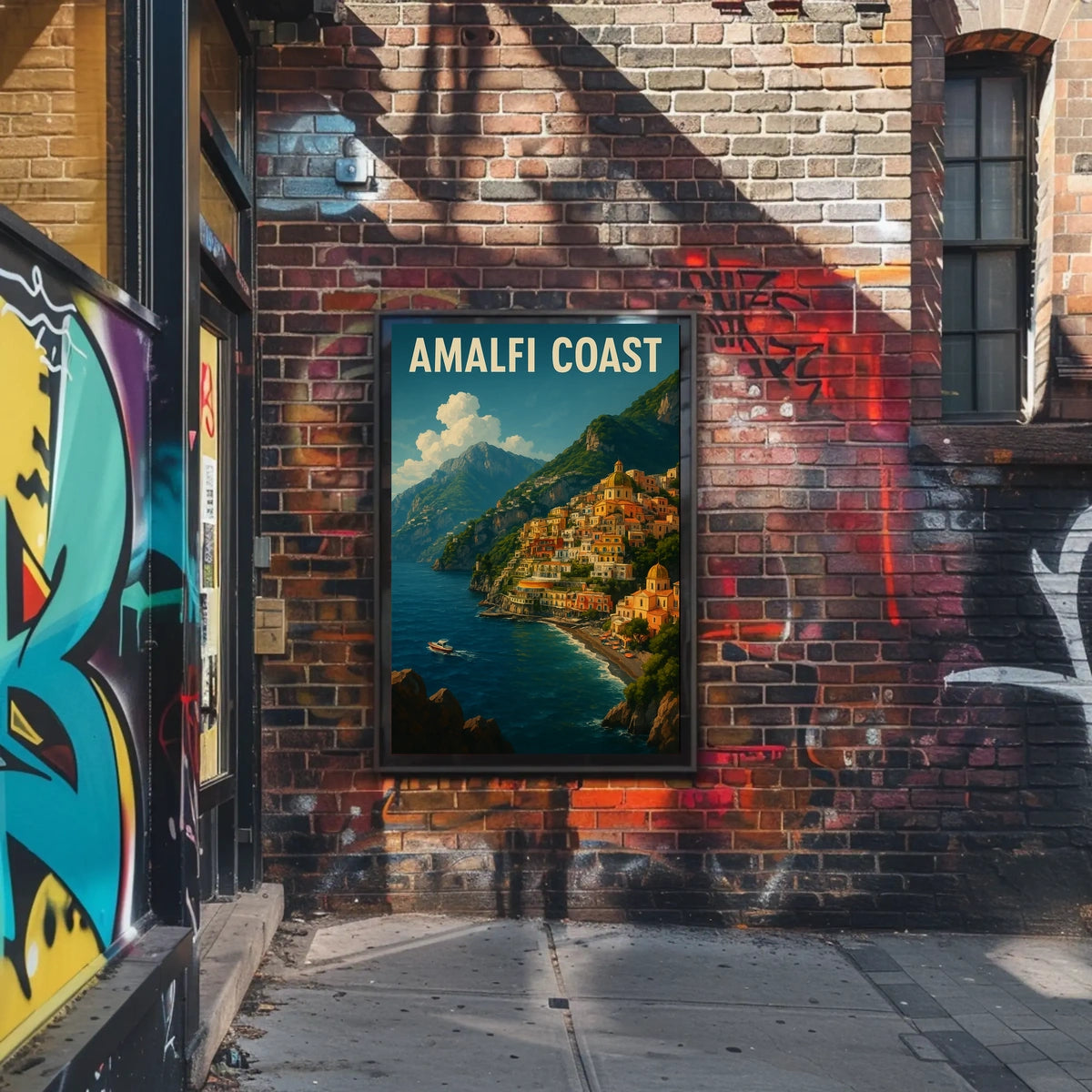 Amalfi Coast Poster Wall Art 18x24 Coastal Decor Print