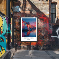 Copenhagen Nyhavn Twilight Scene Urban or Cityscape Poster