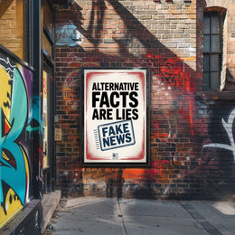 Falsehoods Critique Modern Design Political or Propaganda Poster