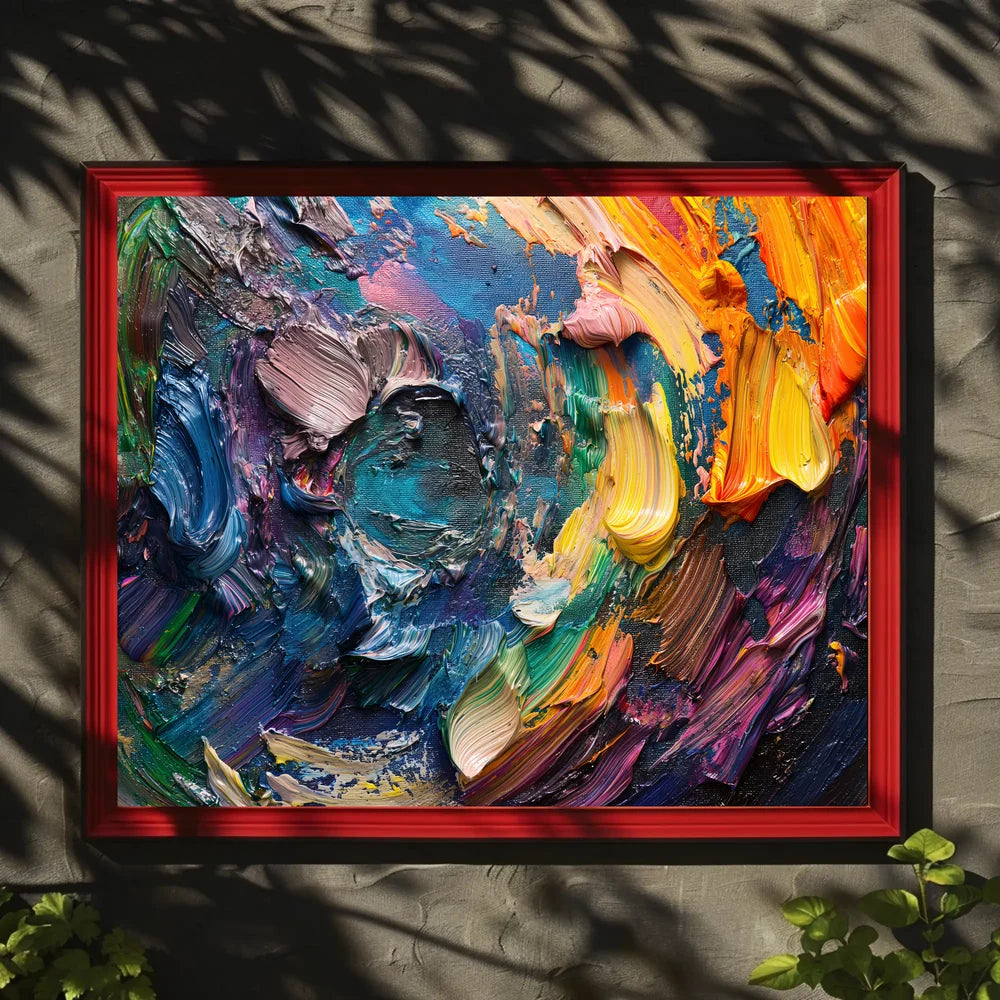 Vibrant Abstract Art Poster with Dynamic Brushstrokes