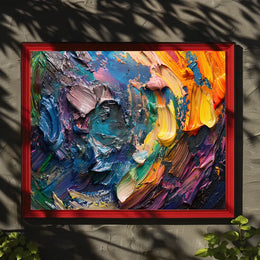 Vibrant Abstract Art Poster with Dynamic Brushstrokes