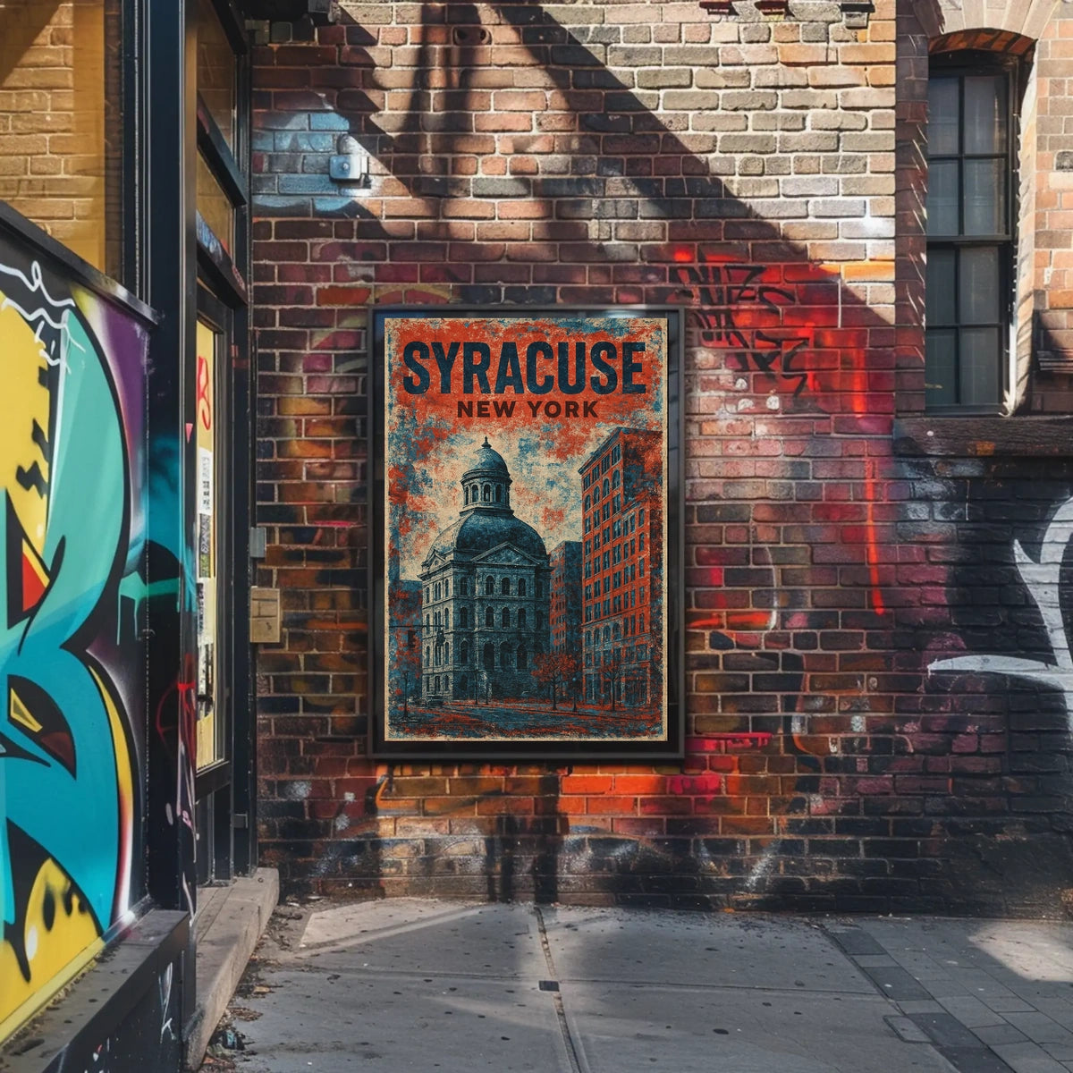 Syracuse Domed Landmark Travel Art Deco Collectors Poster