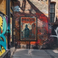 Syracuse Domed Landmark Travel Art Deco Collectors Poster