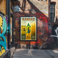 Kansas - Land of Oz and Wheat Poster