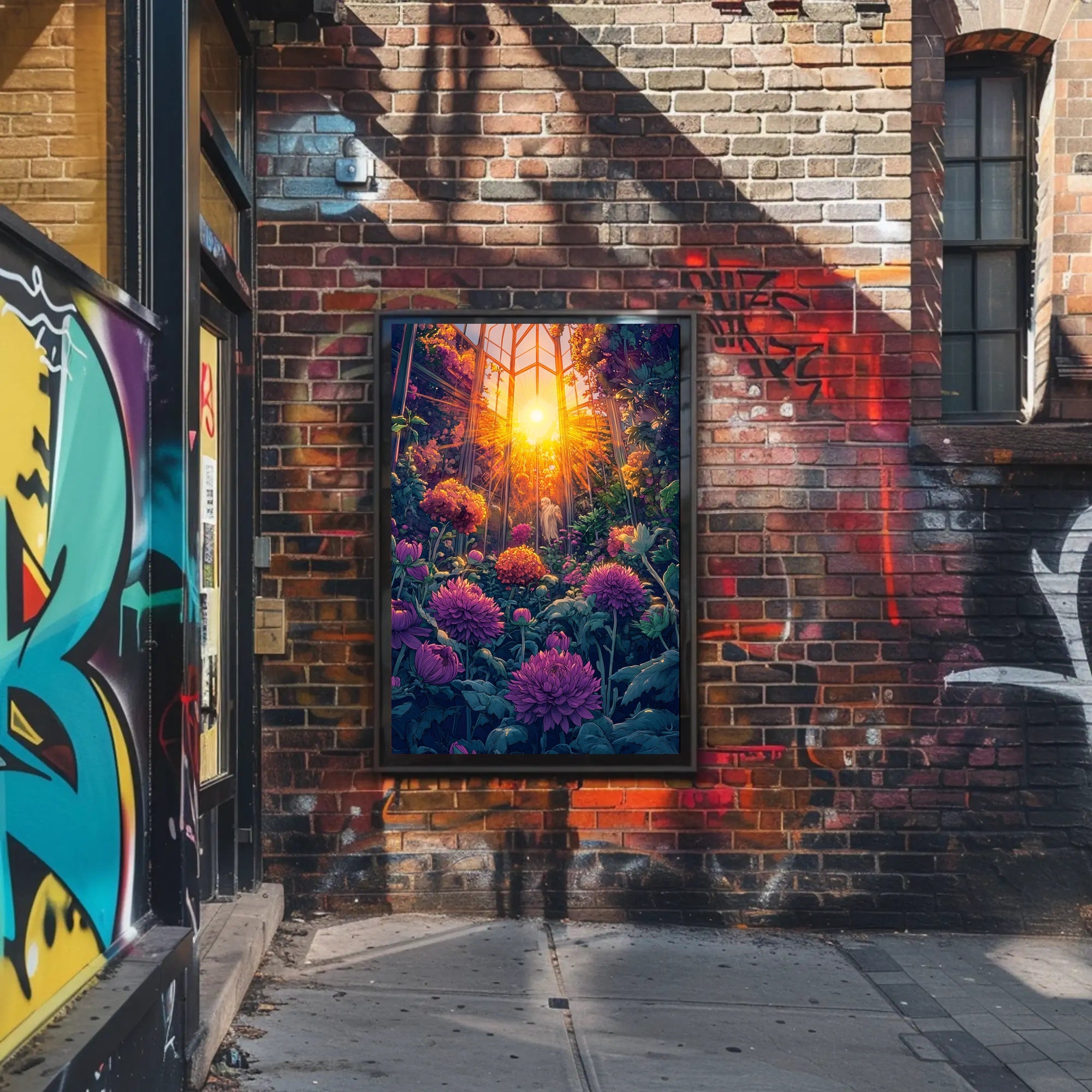 Nature's Beauty Greenhouse Scene Art Poster