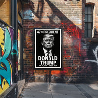 Trump Visionary Leader Cinematic Realism Patriotic Portrait American Flag Legacy Inspire Poster