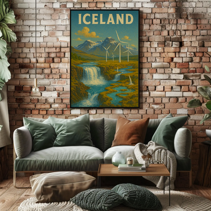 Majestic Icelandic Landscapes and Culture High-End Travel Poster