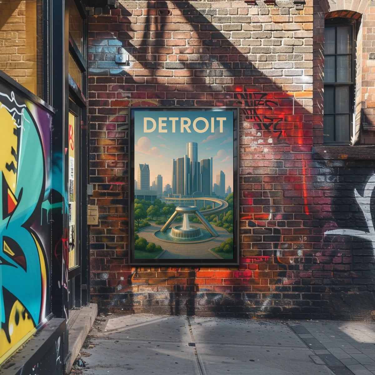 Detroit Skyline Poster