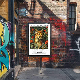 William Morris Vintage Cougar Botanical Art Animal Poster