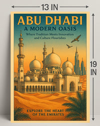 Abu Dhabi Modern Oasis Travel Poster