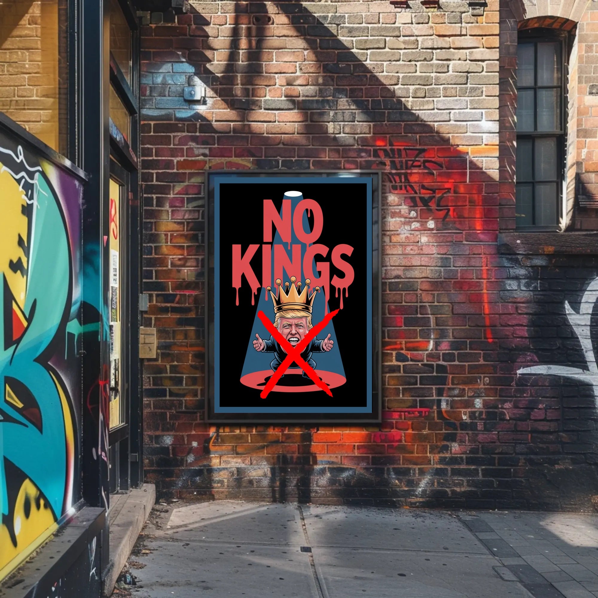 NO KINGS Anti-Monarchy Political or Propaganda Poster
