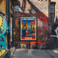 Cincinnati Skyline Art Poster