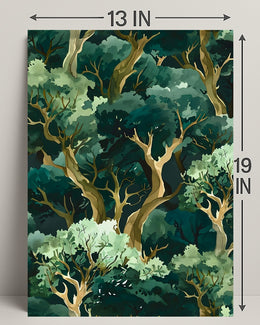 Lush Green Forest Abstract Artistic Poster