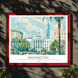 Washington D.C. Illustration Poster