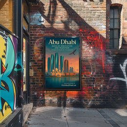 Abu Dhabi Skyline Modernity and Tradition Travel Poster