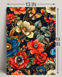Intricate Floral Butterfly Art Print - Abstract or Artistic Poster