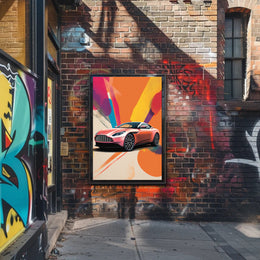 Luxury Sports Car Vibrant Abstract, Artistic, or Pop Culture Poster
