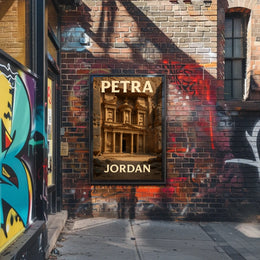 Petra Treasury Cultural Heritage Photorealism Travel Poster