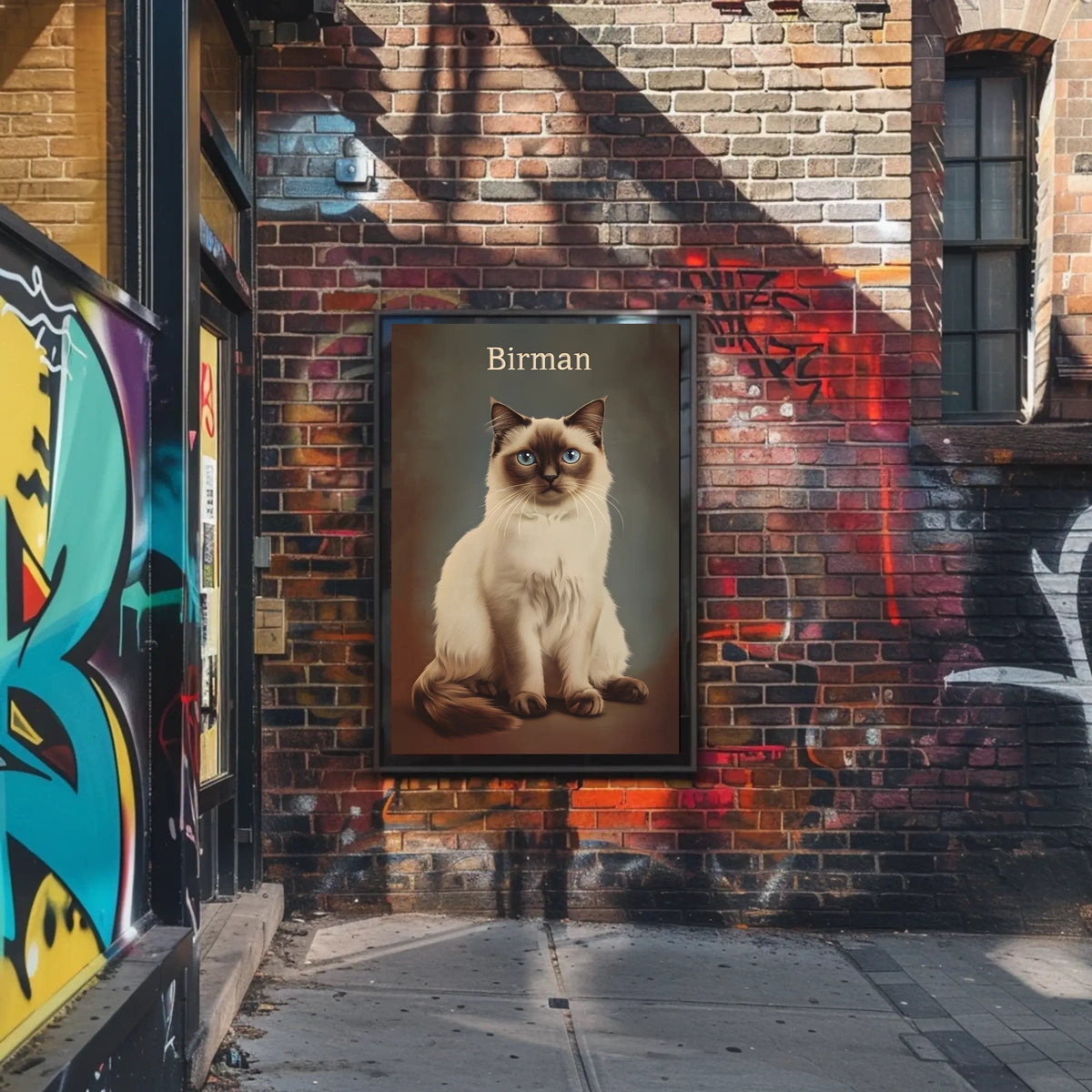 Birman Cat Portrait In Realistic Photography Style Poster