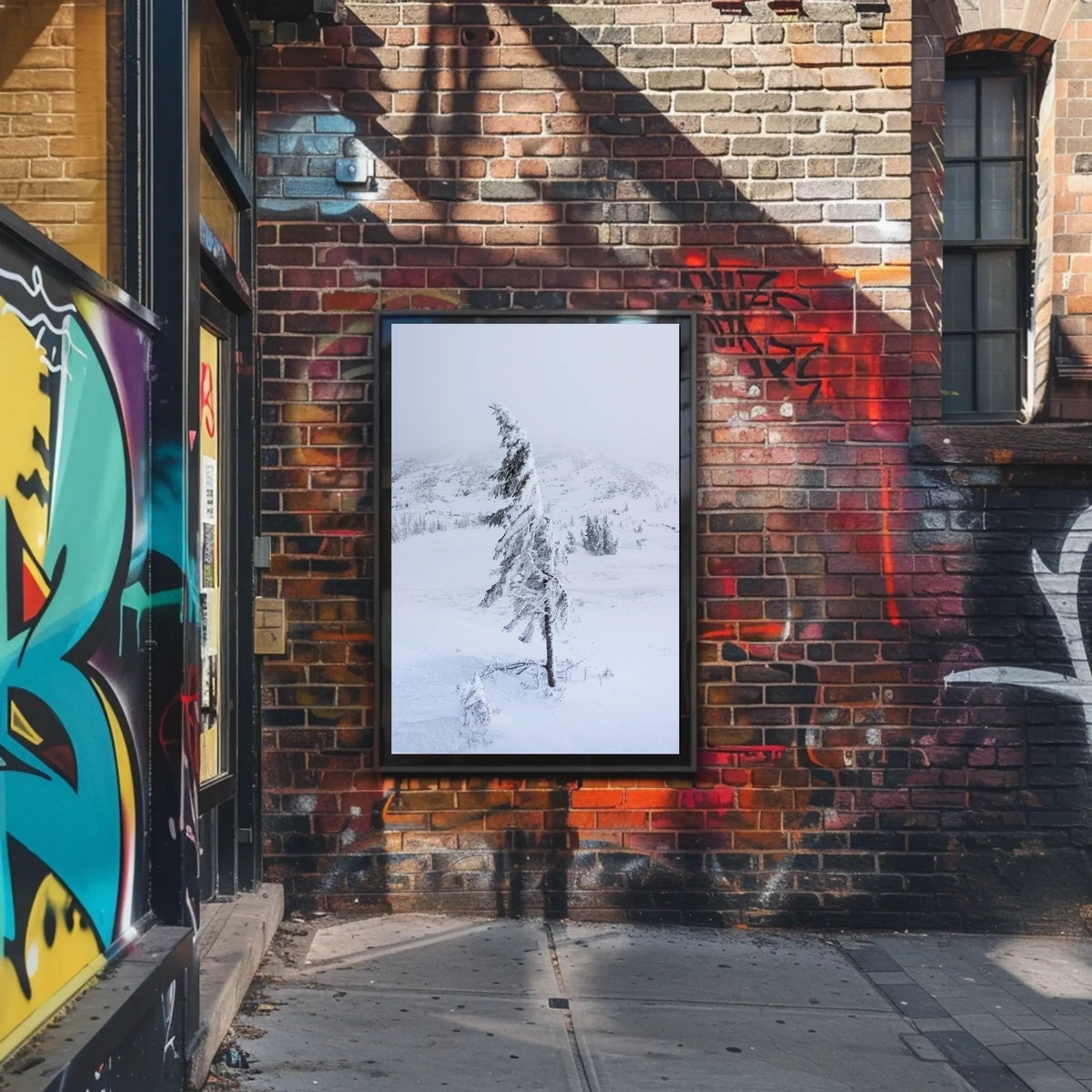 Solitary Snow-Covered Tree Poster