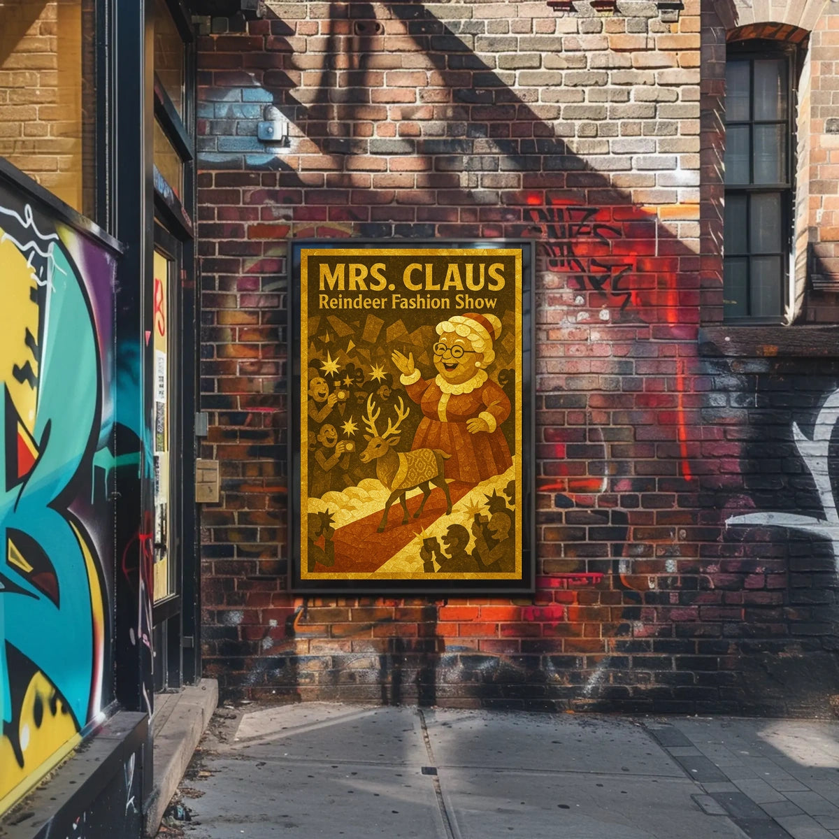 Mrs. Claus Reindeer Fashion Show Poster