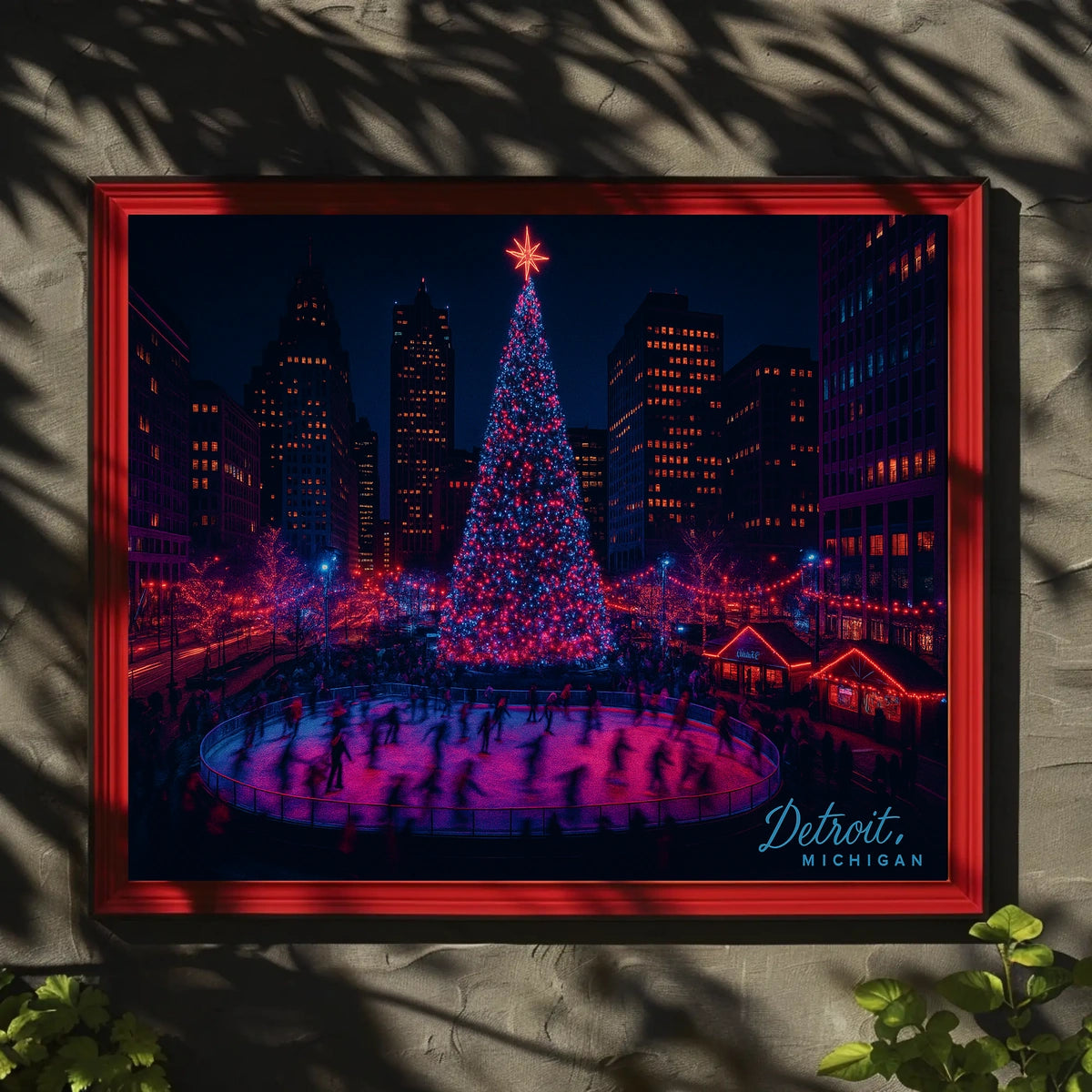 Detroit Holiday Skating Rink Poster