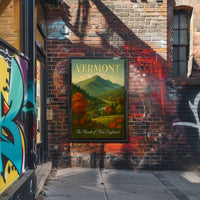 Vermont Autumn Landscape Travel Poster