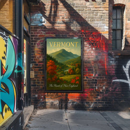 Vermont Autumn Landscape Travel Poster