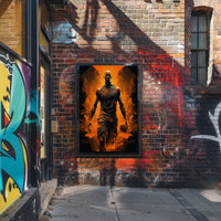 Basketball Athlete in Fiery Abstract Action Poster
