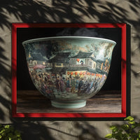 Ancient Asian Marketplace Ceramic Art Poster Print