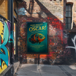 Oscar Fish Illustration: Bold Aquatic Art Poster