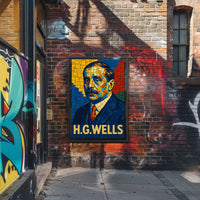 H.G. Wells Mosaic Portrait Poster