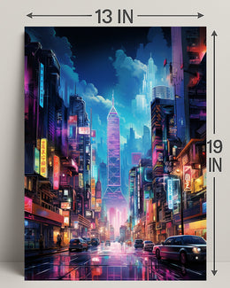 Neon Cityscape Poster