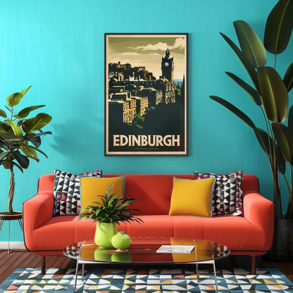 Edinburgh, Scotland Vintage Style Poster